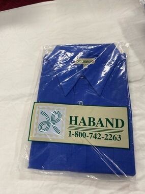 Haband Men's Button-Front Dress Shirt - Blue